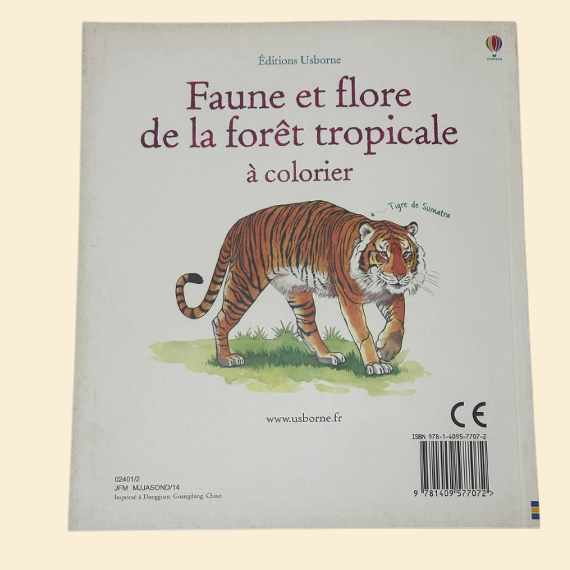 Faune et flore de la forêt tropical à colorier