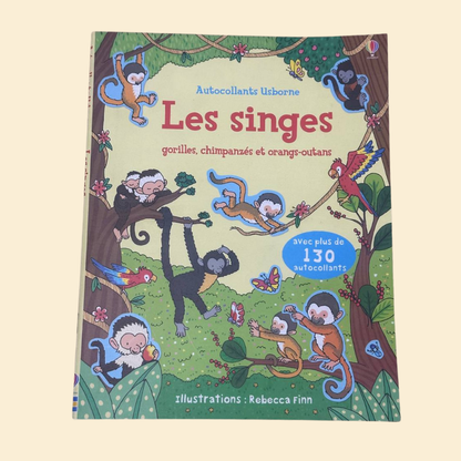 Les singe  gorilles chimpanzé  et orangs avec plus 130autocollants